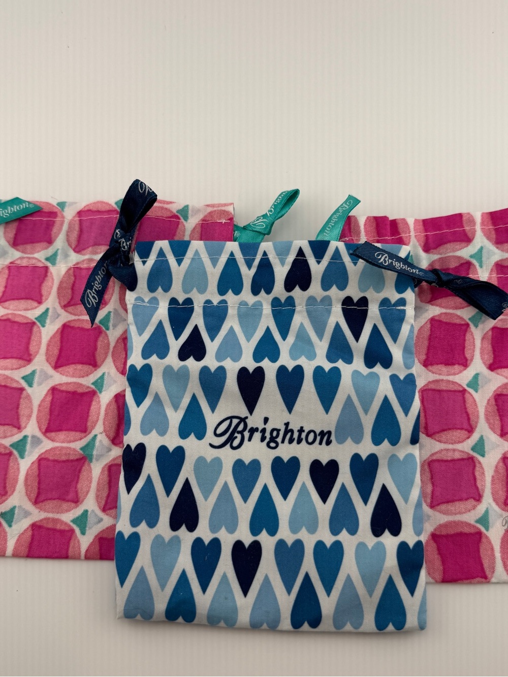 3 Brighton 4.5”x6” Cotton Drawstring Cinch Jewelry Pouch Storage Cloth Dust Bag